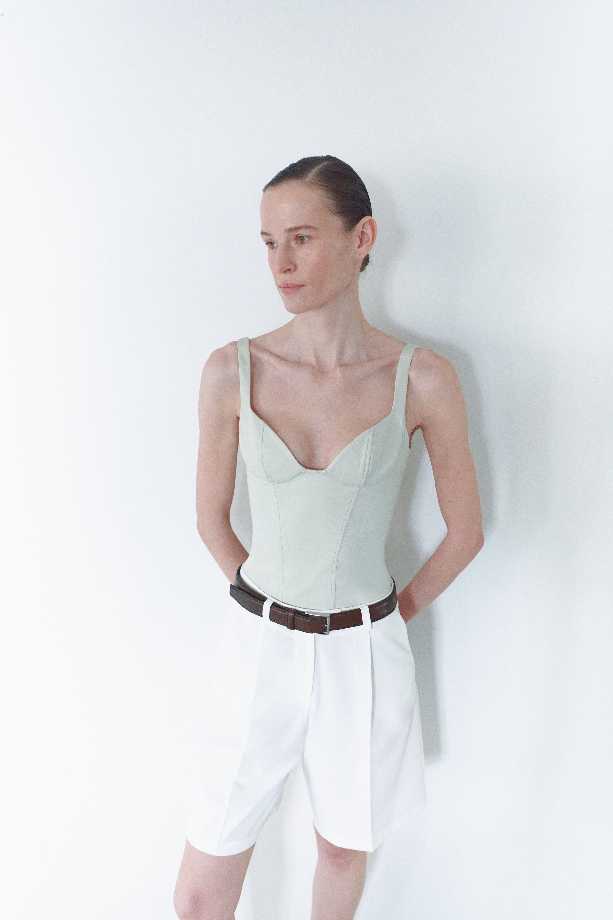 White Unisex Wide Cut Bermuda Short