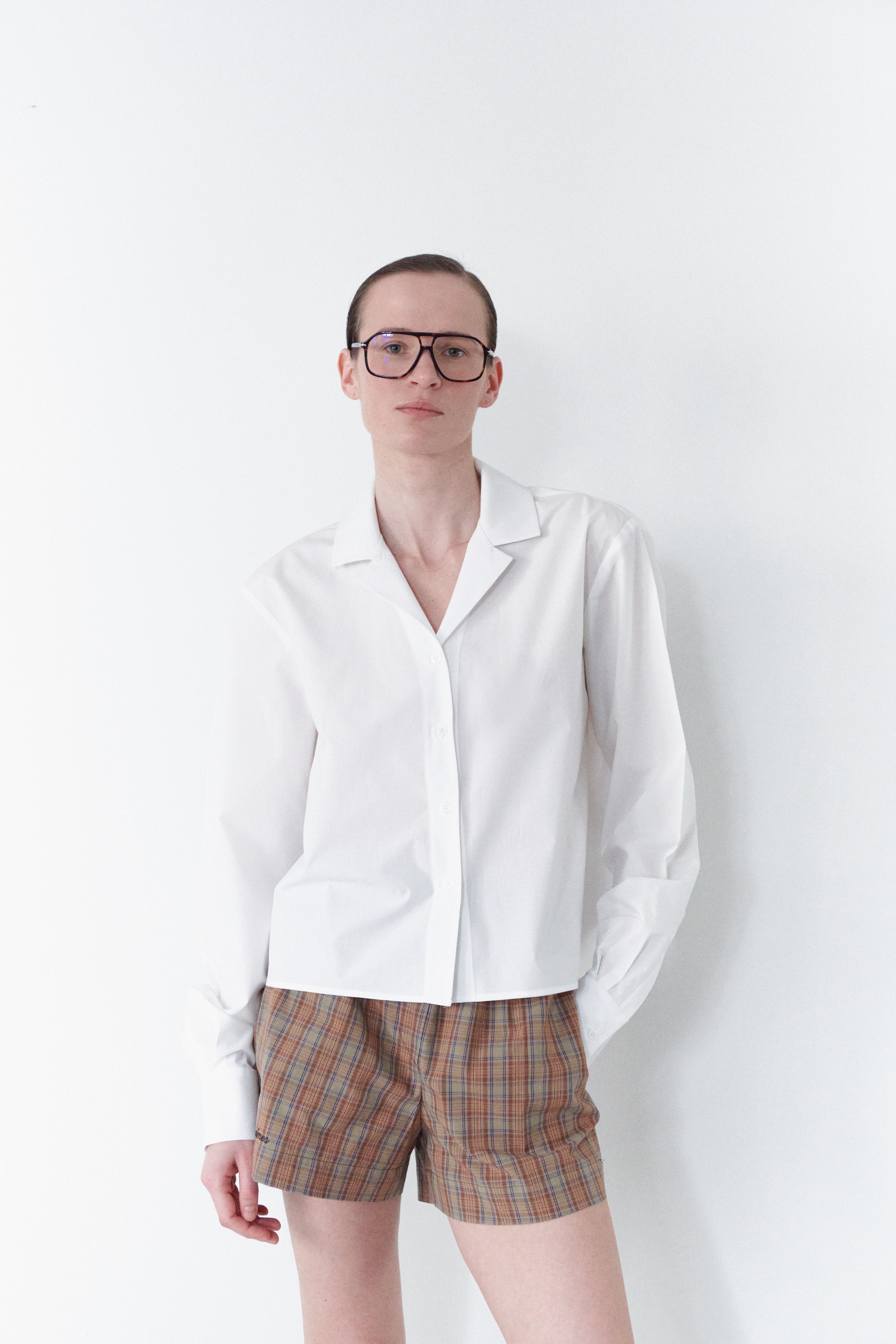 Cropped Unisex White Shirt