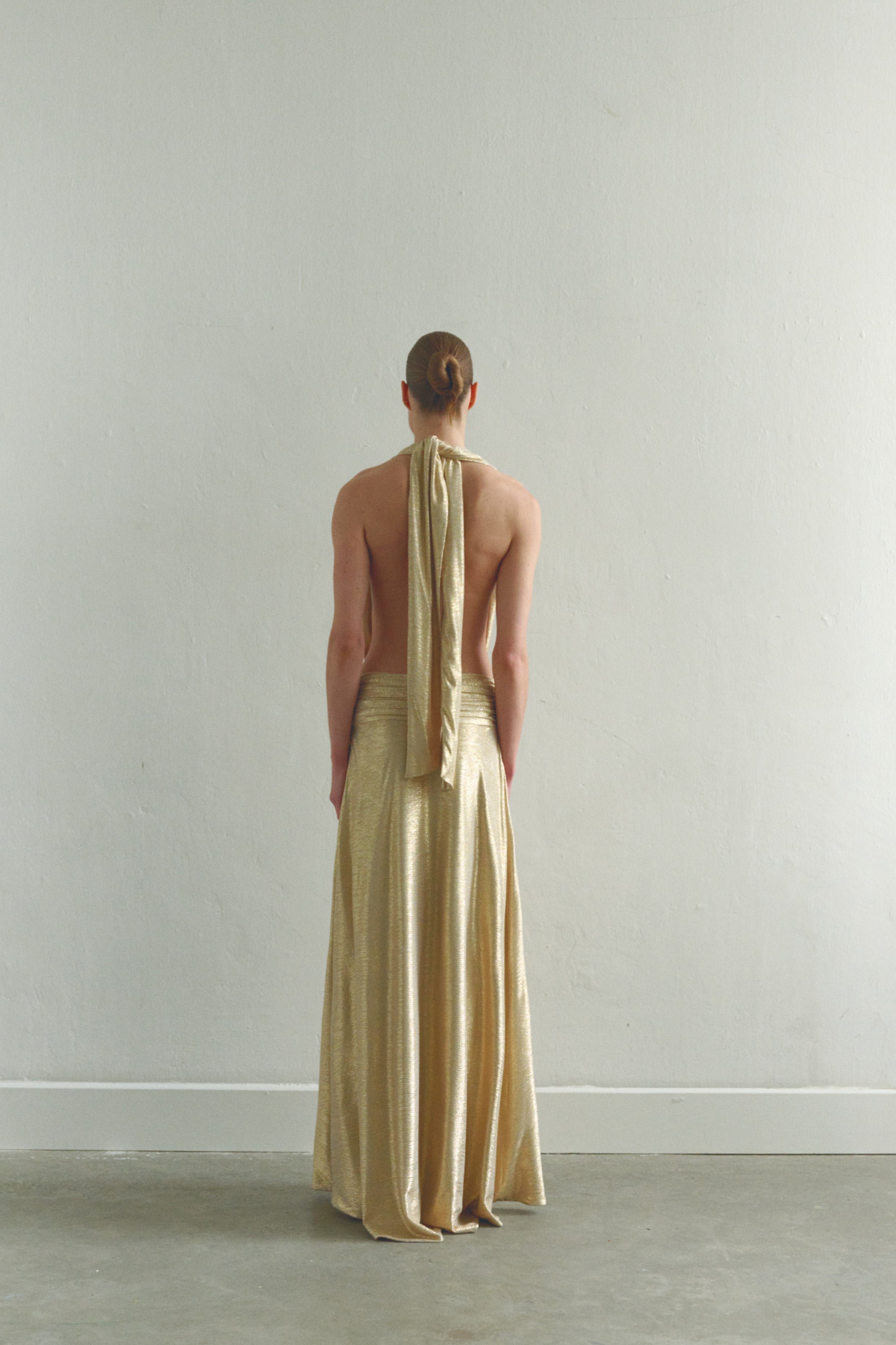 Gold Dress with Side Slit