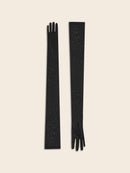 Black Tulle Long Gloves