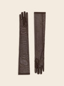 Brown Tulle Gloves