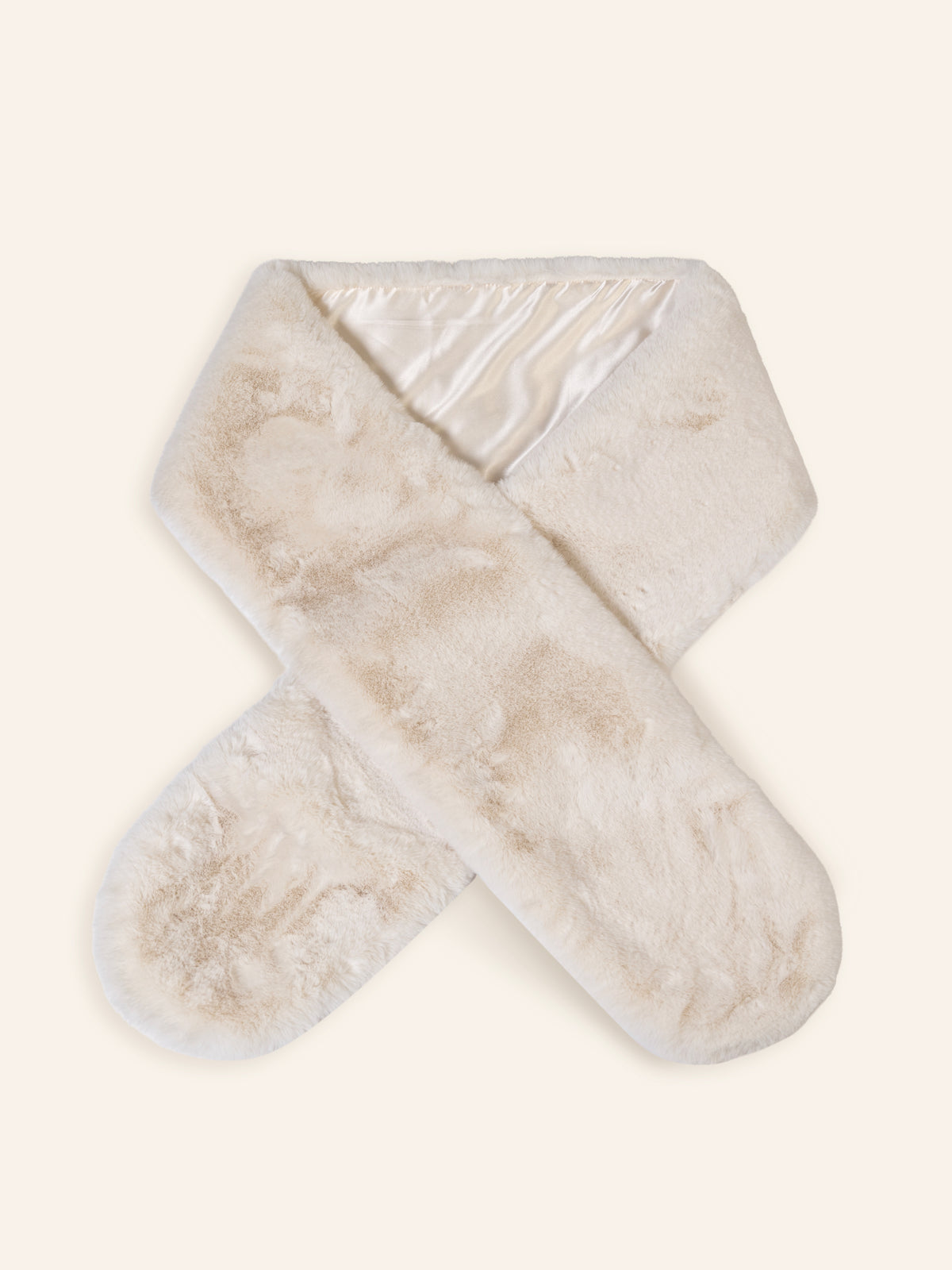 Off White Faux Fur Scarf