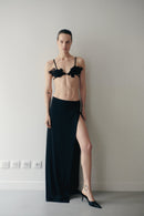 Black Long Skirt with Side Slit