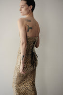 Leopard Print Sequin Midi Dress