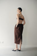 Brown Satin Top