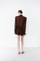 Brown Chiffon Shirt Dress