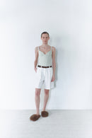 White Unisex Wide Cut Bermuda Short