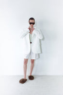 White Unisex Wide Cut Bermuda Short