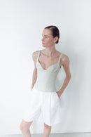 White Unisex Wide Cut Bermuda Short