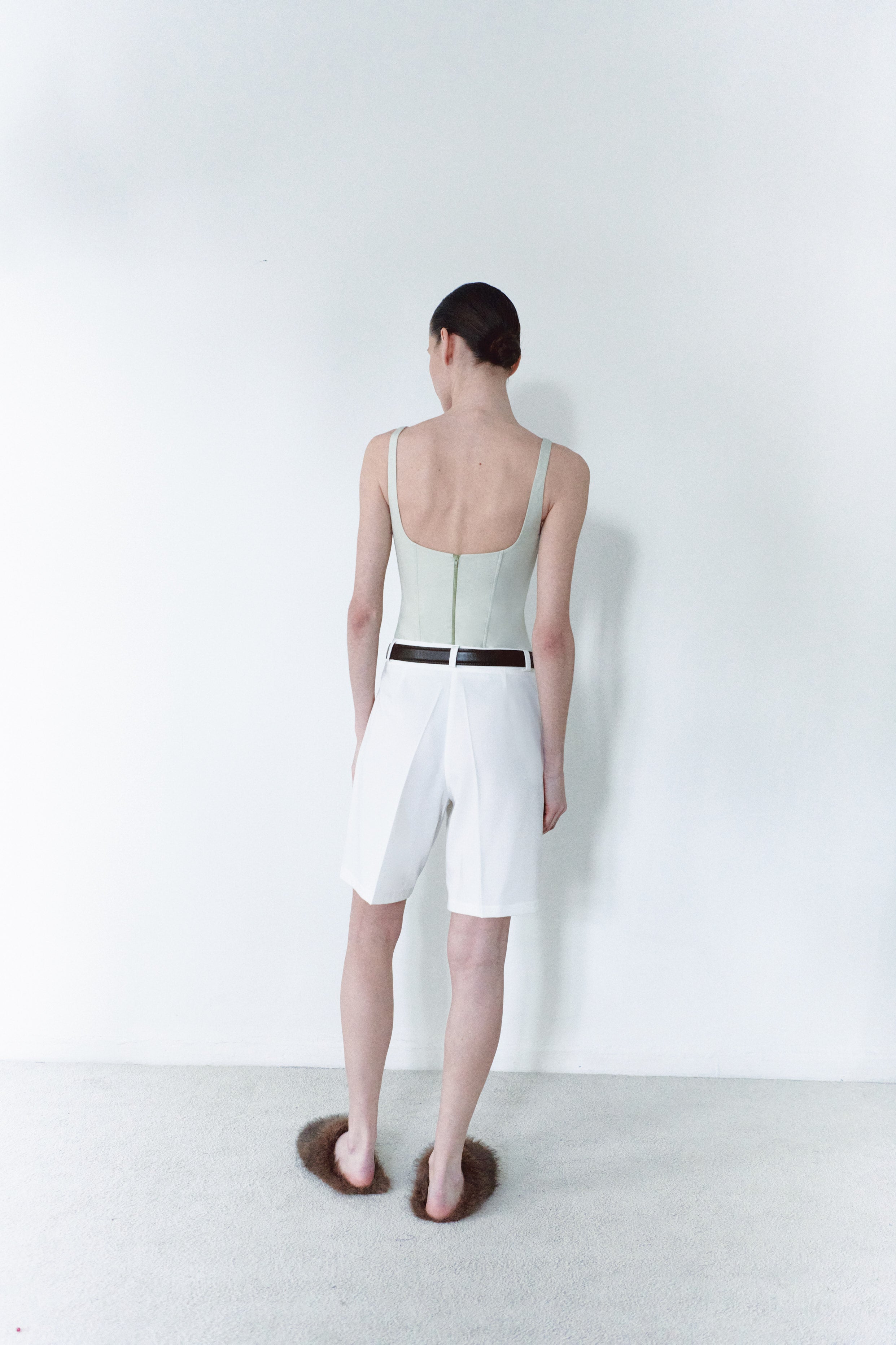 White Unisex Wide Cut Bermuda Short