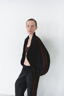 Water Resistant Parachute Bomber Jacket With Brown Stripes