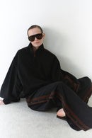 Water Resistant Parachute Bomber Jacket With Brown Stripes