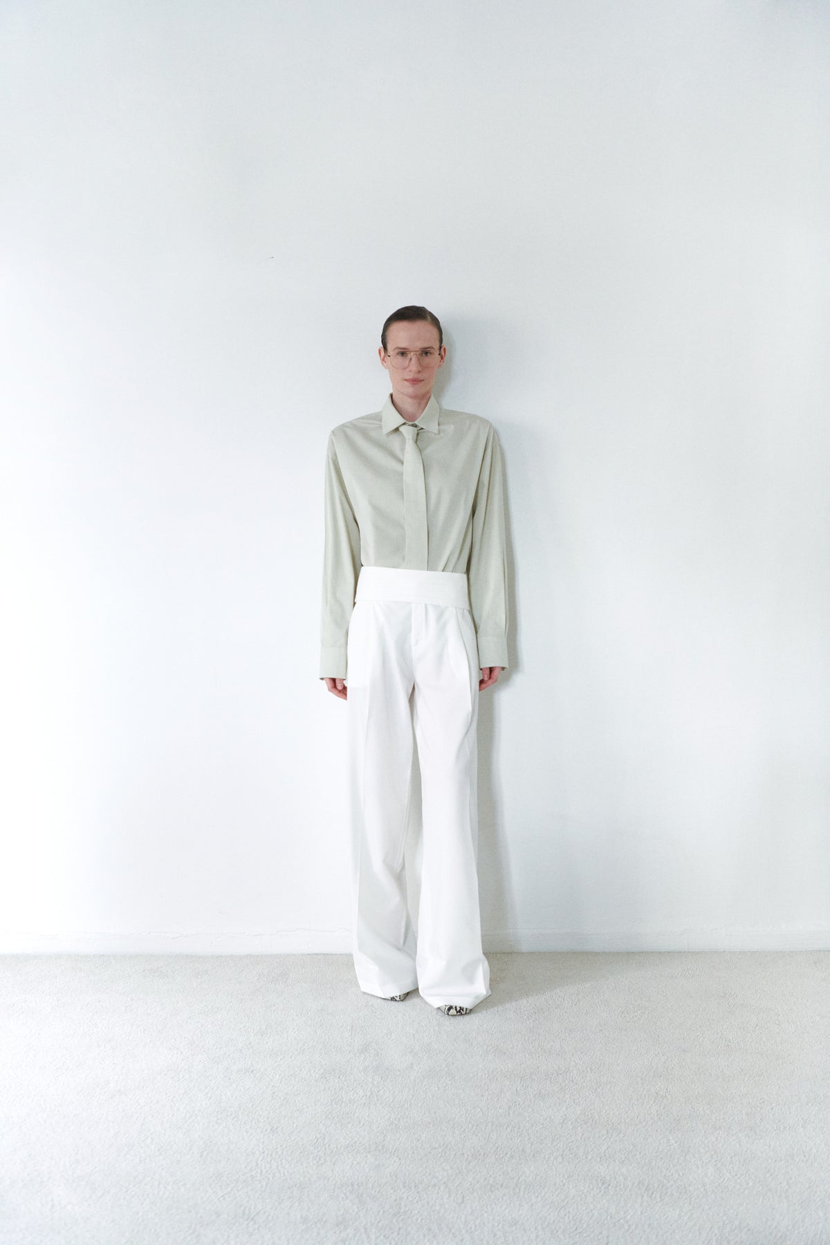 White Adjustable Cummerbund