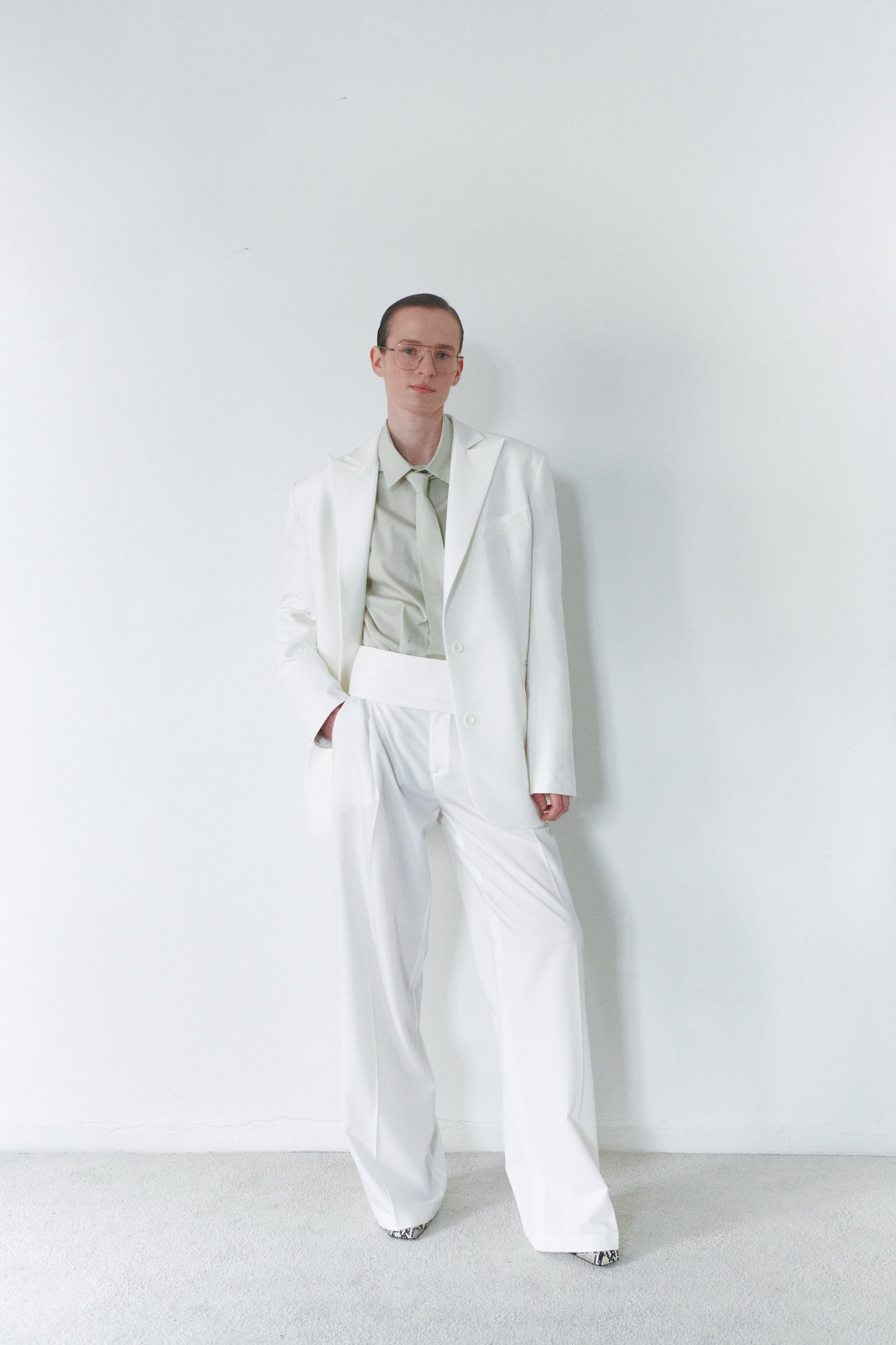 White Unisex Blazer Jacket