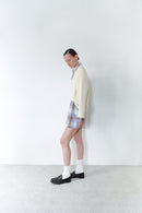 Blue Plaid Short With Button Details
