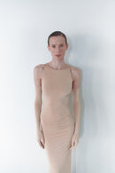 Nude Long Dress With Gloves