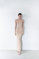 Nude Long Dress With Gloves
