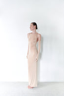 Nude Long Dress With Gloves