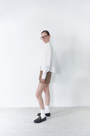 Cropped Unisex White Shirt