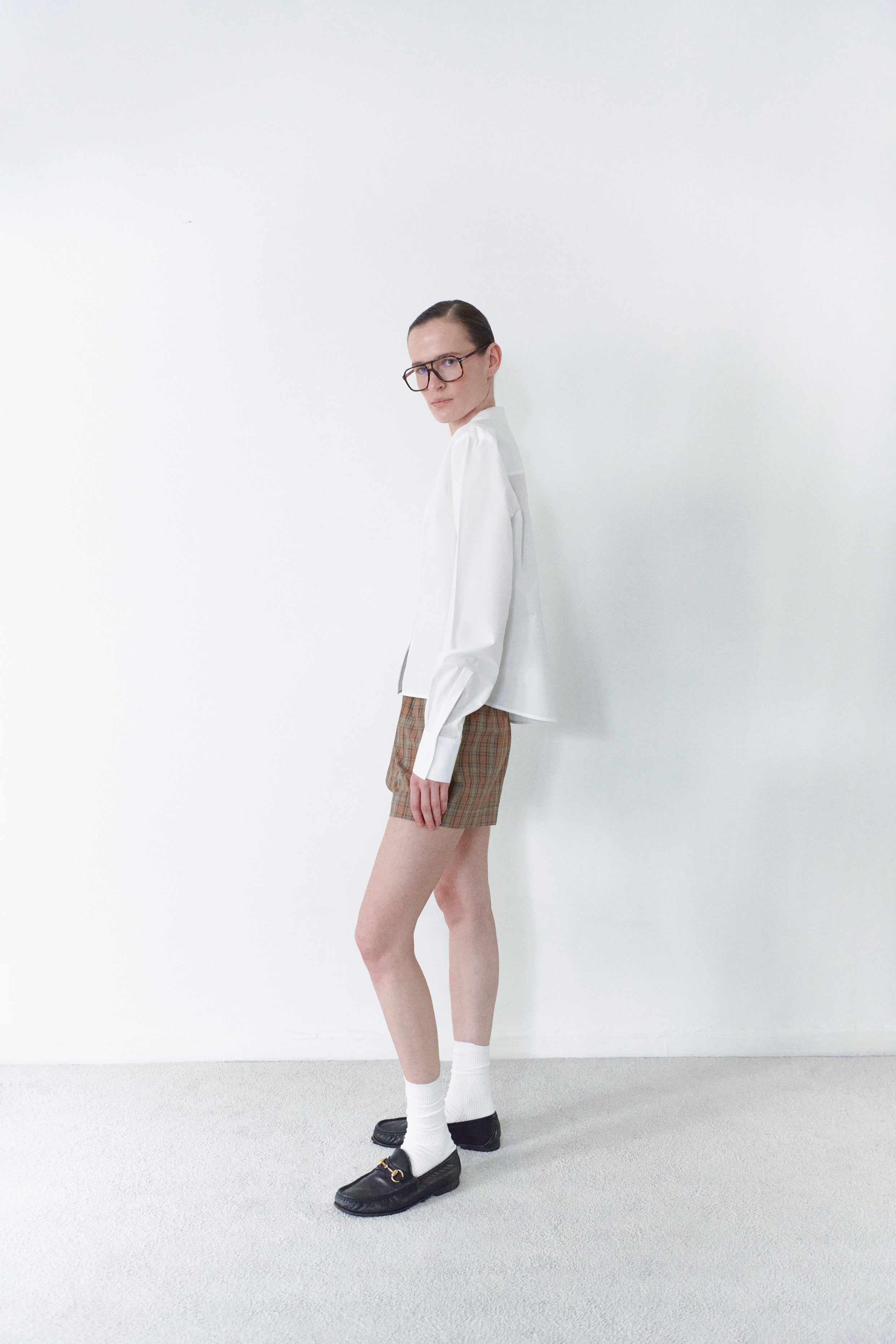Cropped Unisex White Shirt