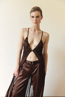 Brown Chiffon Top