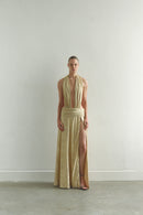 Gold Dress with Side Slit