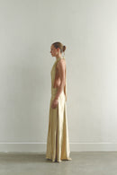 Gold Dress with Side Slit