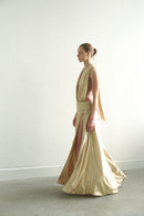 Gold Dress with Side Slit