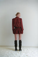 Burgundy Chiffon Shirt Mini Dress