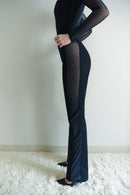 Navy Embellished Tulle Detailed Pants