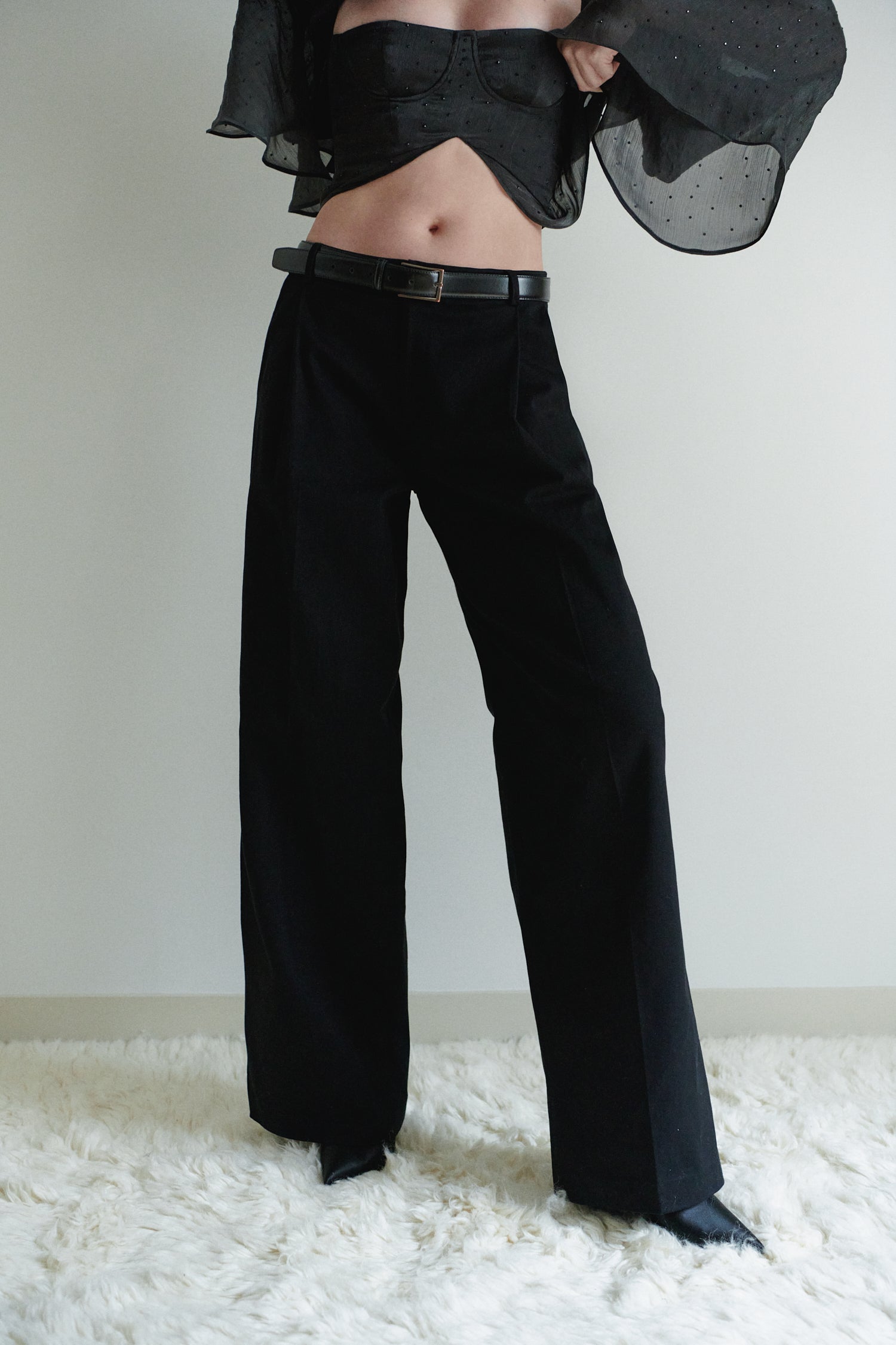 Black Unisex Gabardine Pants