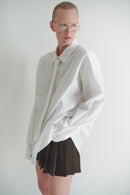 White Unisex Oversized Shirt with Tie