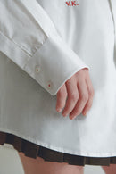 White Unisex Oversized Shirt with Tie