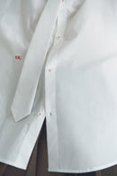 White Unisex Oversized Shirt with Tie