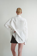 White Unisex Oversized Shirt with Tie