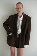 Brown Unisex 90’s Oversized Blazer Jacket