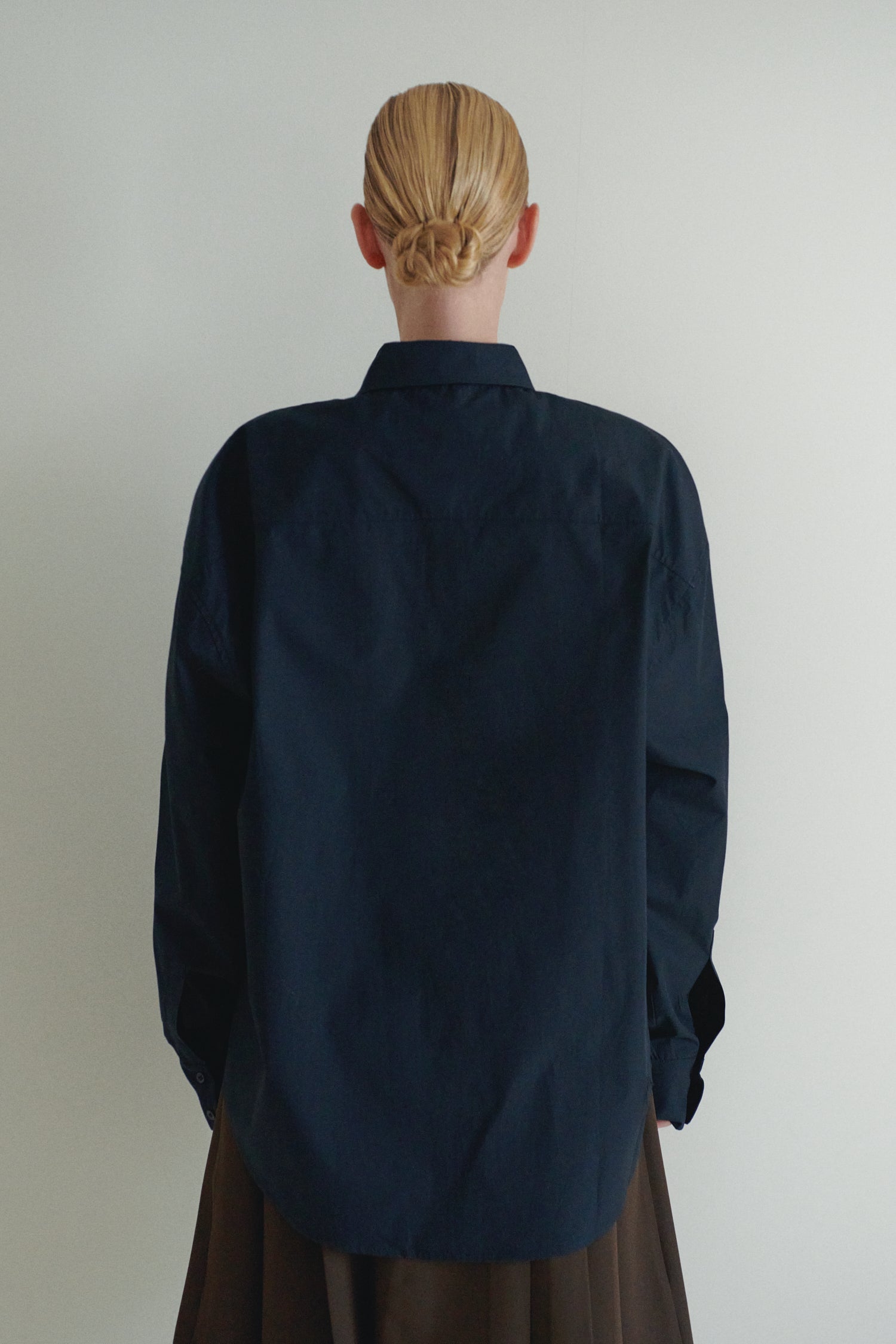 Navy Unisex Oversized Shirt with Tie