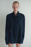 Navy Unisex Oversized Shirt with Tie