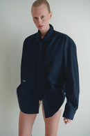 Navy Unisex Oversized Shirt with Tie