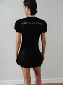 Black Mesh Pleated Mini Skort