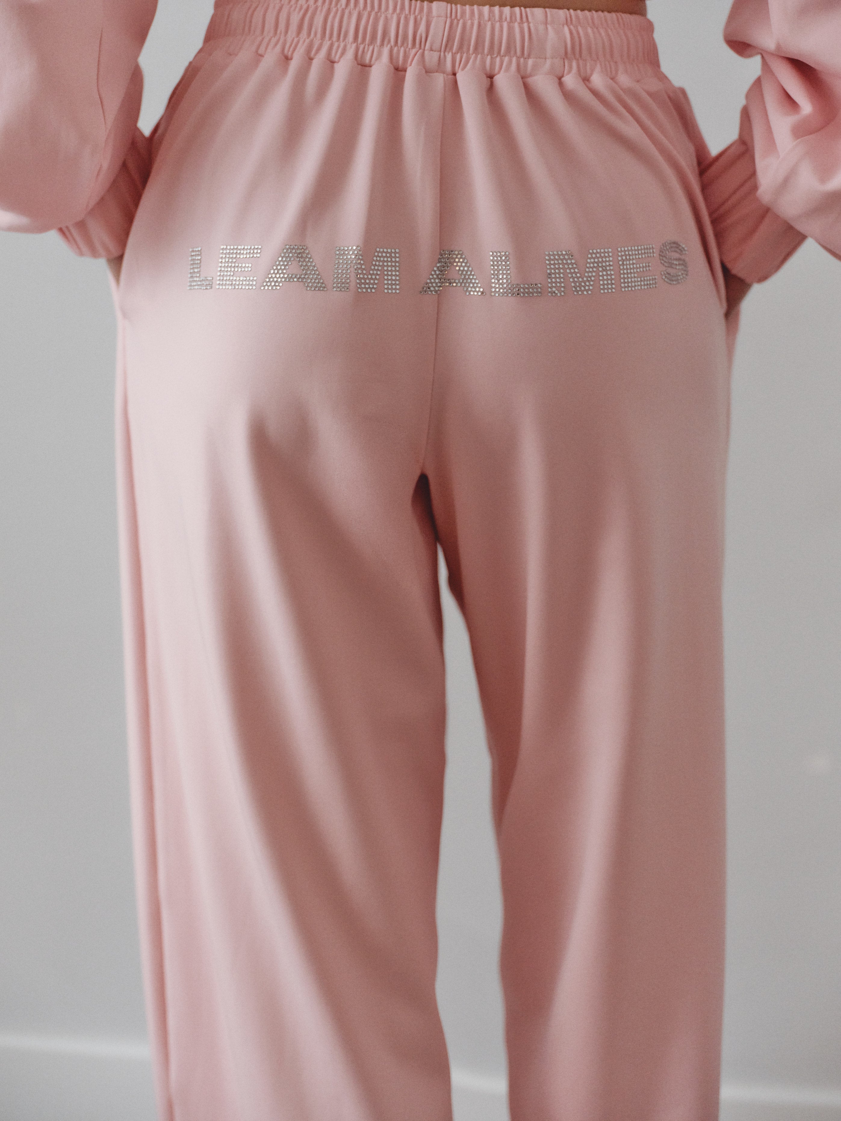 Pink Cropped Sweatshirt with Logo Print