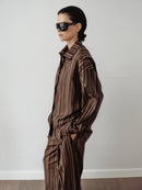 Brown Striped Unisex Pants