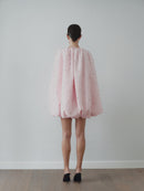 Light Pink Taffeta Balloon Dress with Gloves