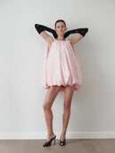 Light Pink Taffeta Balloon Dress with Gloves