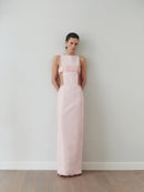 Light Pink Taffeta Dress with Sequin Details