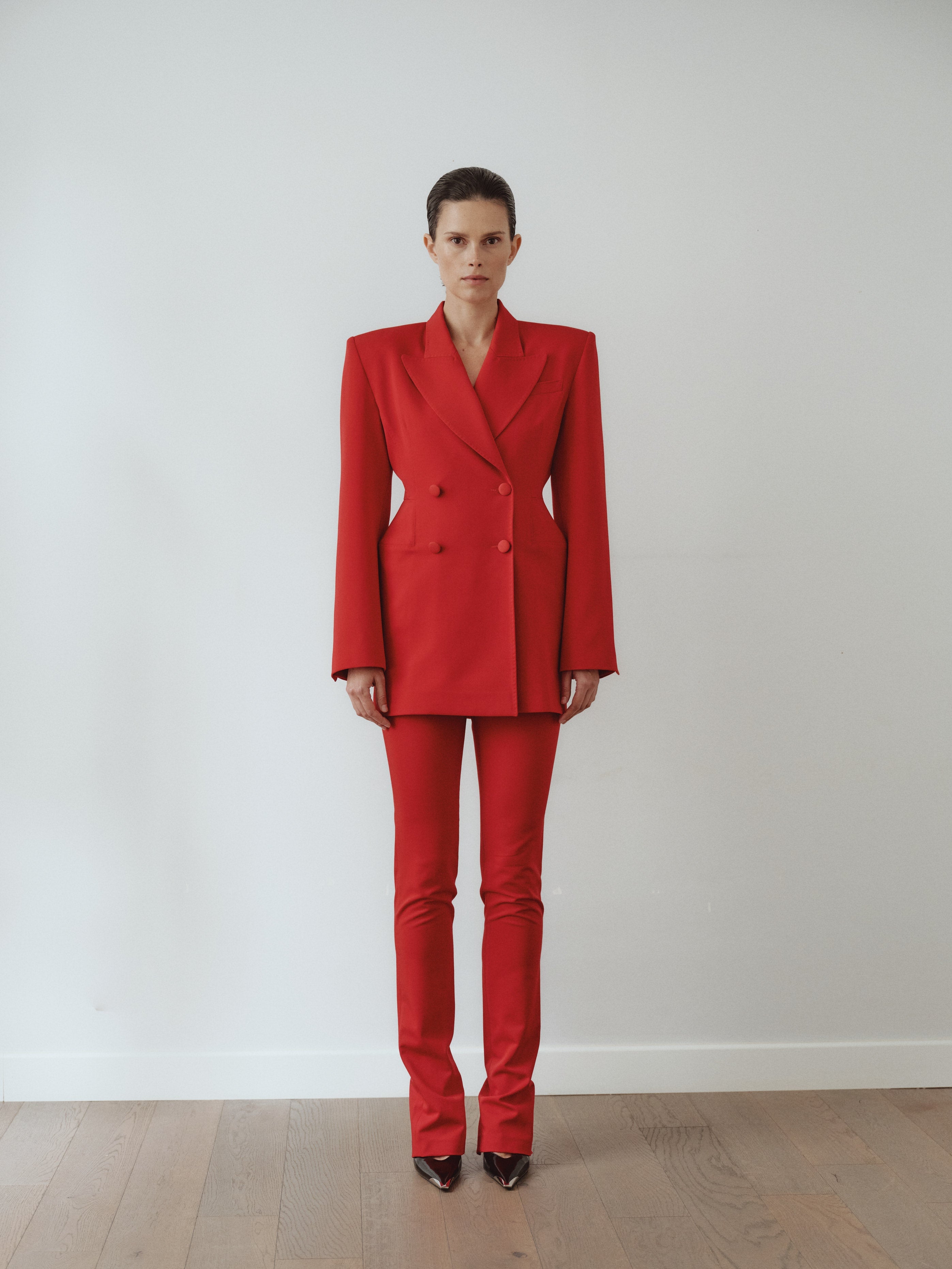 Red Structure Blazer Jacket