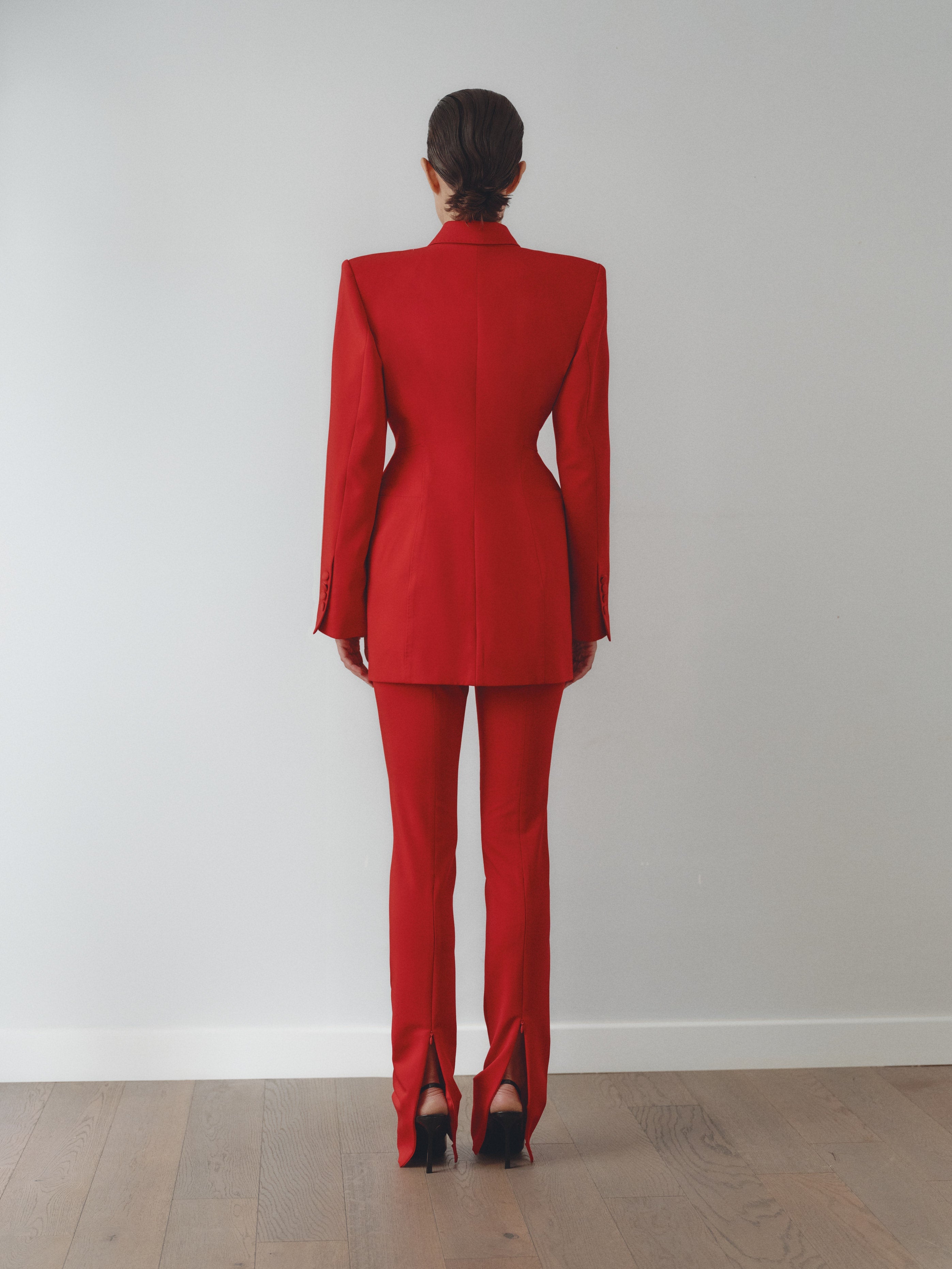 Red Structure Blazer Jacket