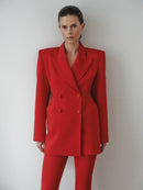 Red Structure Blazer Jacket