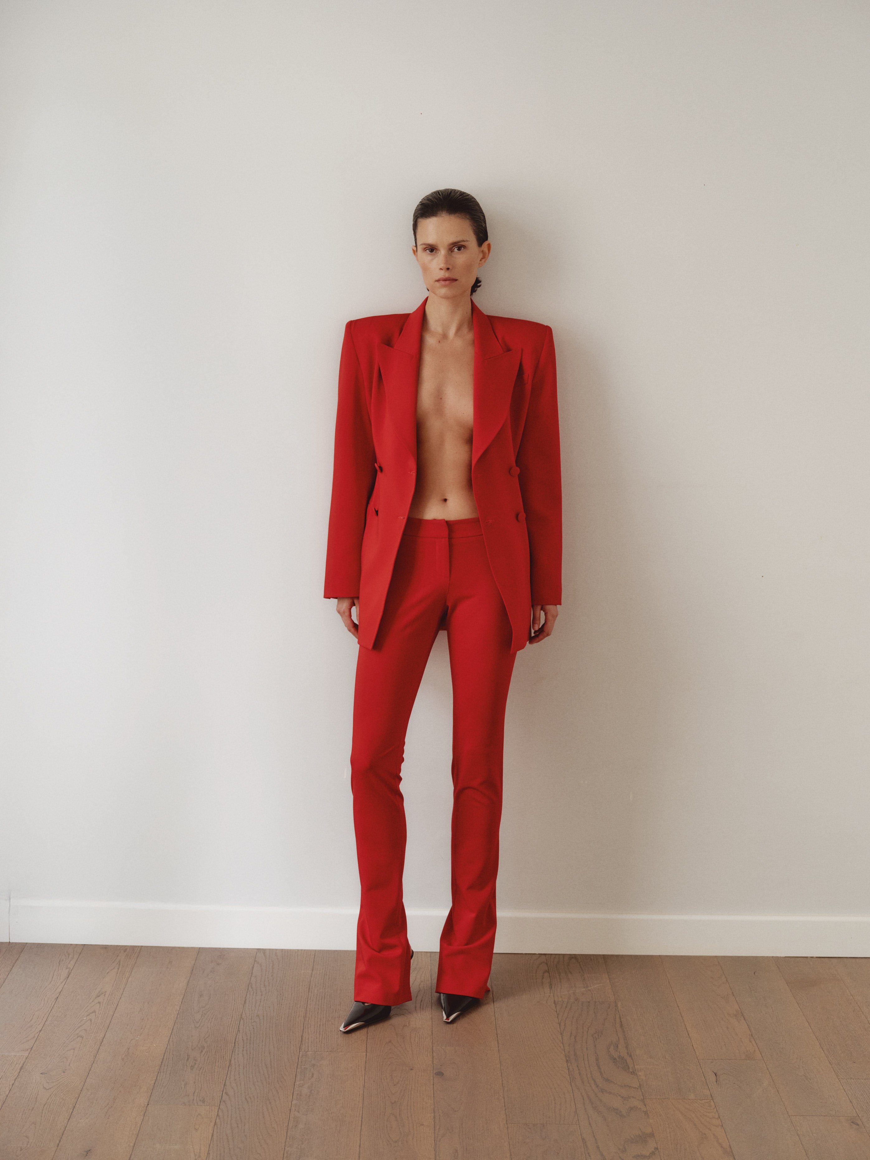 Red Structure Blazer Jacket