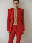 Red Pants With Zipper Details